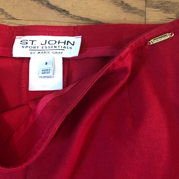 St. John Sport Essentials Red Suit Pants Size 6 - Picture 4 of 8